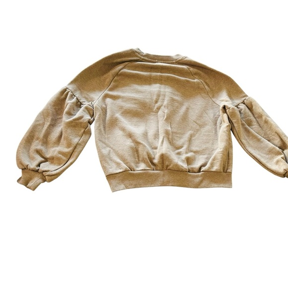 Aerie women's XS tan crew neck sweatshirt with puffy sleeves - Picture 2 of 3